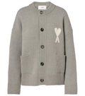 AMI PARIS Gros Cœur Gris Cardigan